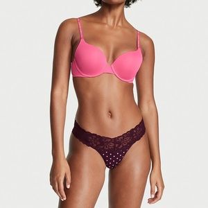 NWT Victoria Secret Panty - Pink & Burgundy - Size L